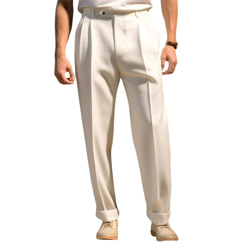 Solid Color Flat Classic Pant