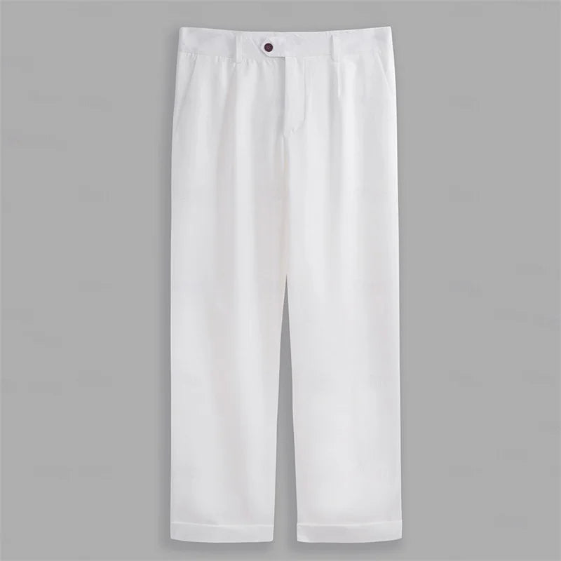 Solid Color Flat Classic Pant
