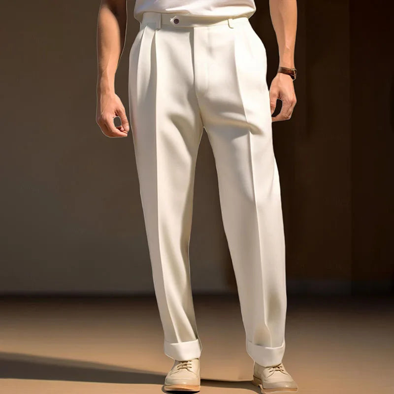 Solid Color Flat Classic Pant