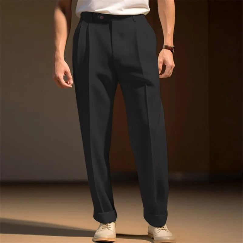 Solid Color Flat Classic Pant
