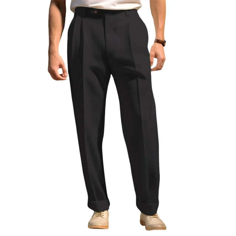 Solid Color Flat Classic Pant