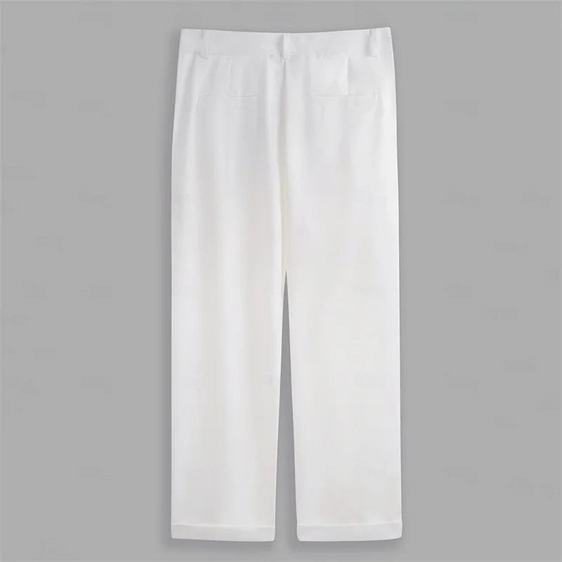 Solid Color Flat Classic Pant