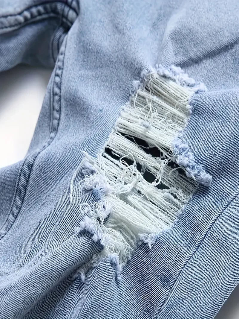 Men'S Streetwear Style Ripped Jeans
