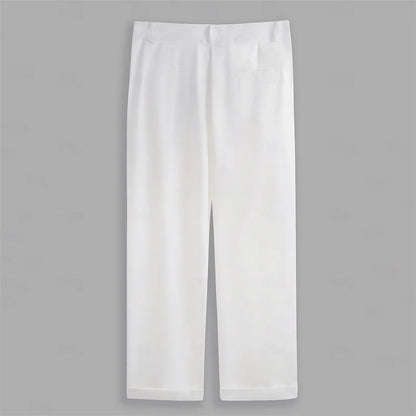 Solid Color Flat Classic Pant