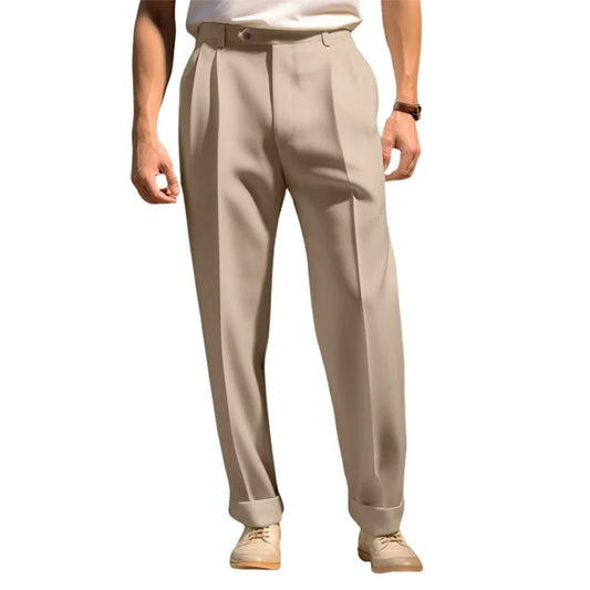 Solid Color Flat Classic Pant